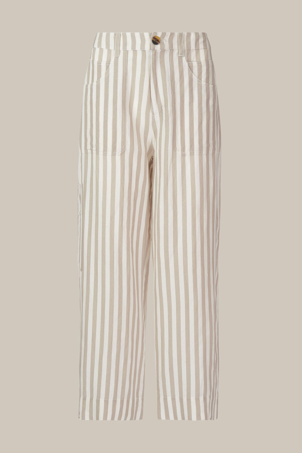 Linen Stripe Trouser White/Multi
