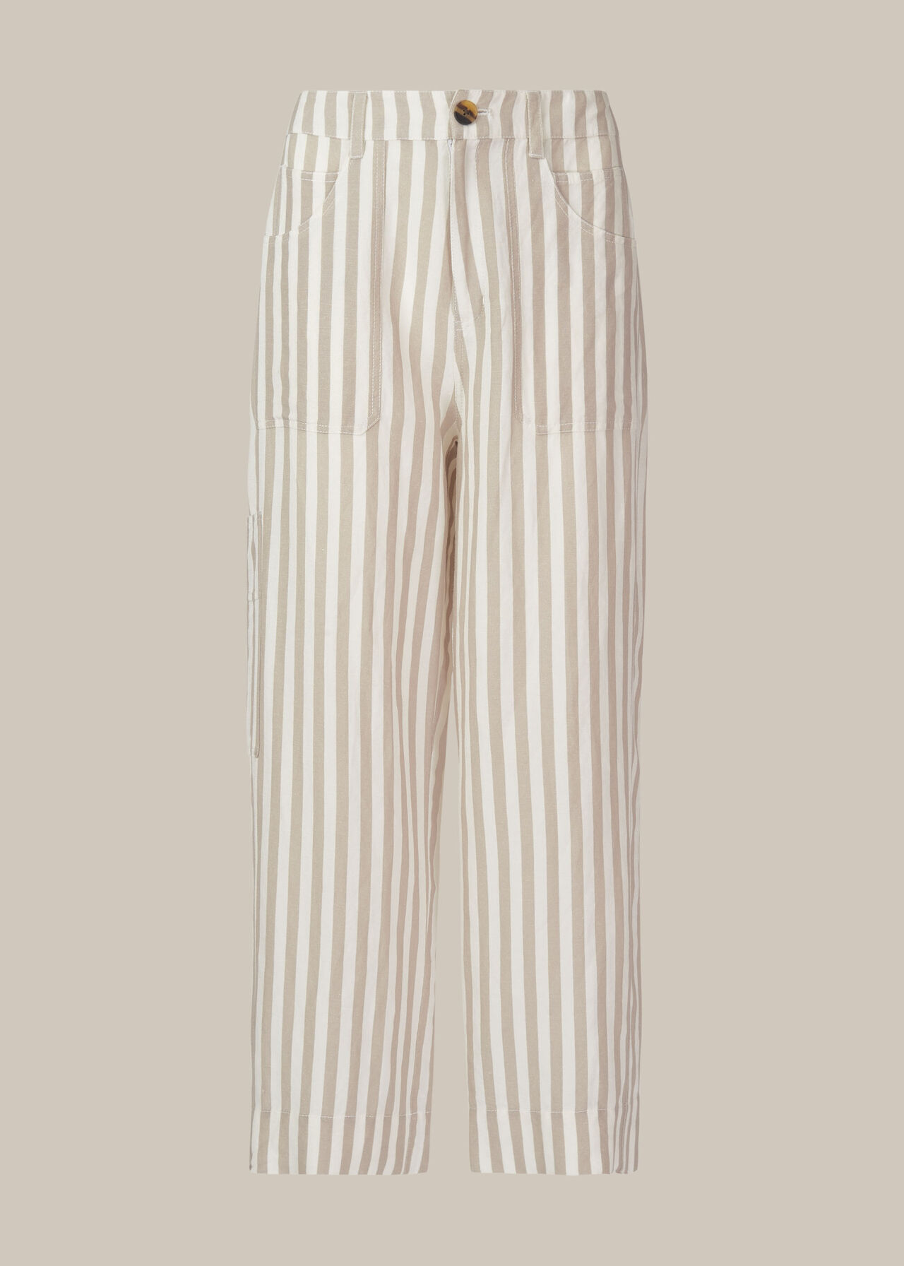 Linen Stripe Trouser White/Multi