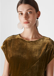 Mina Silk Mix Velvet Dress Gold