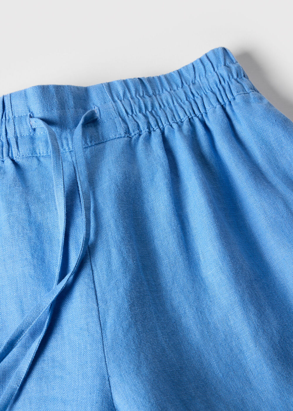 Elasticated Linen Crop Trouser