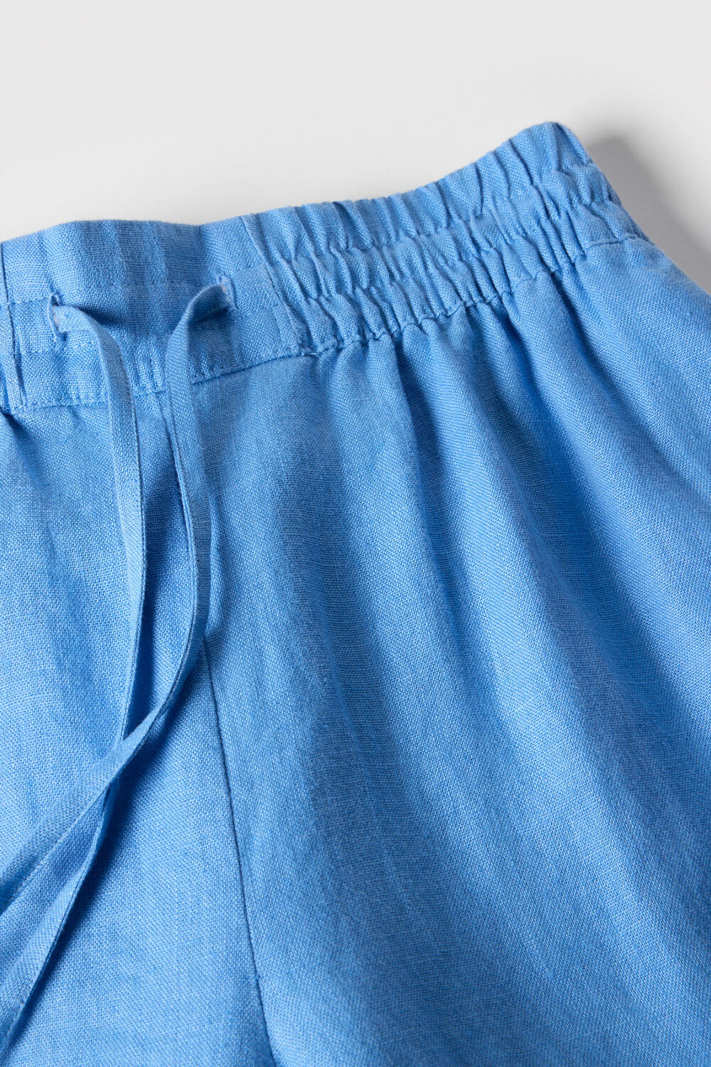 Elasticated Linen Crop Trouser