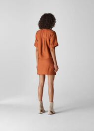 Eldora Linen Pocket Shirt Rust