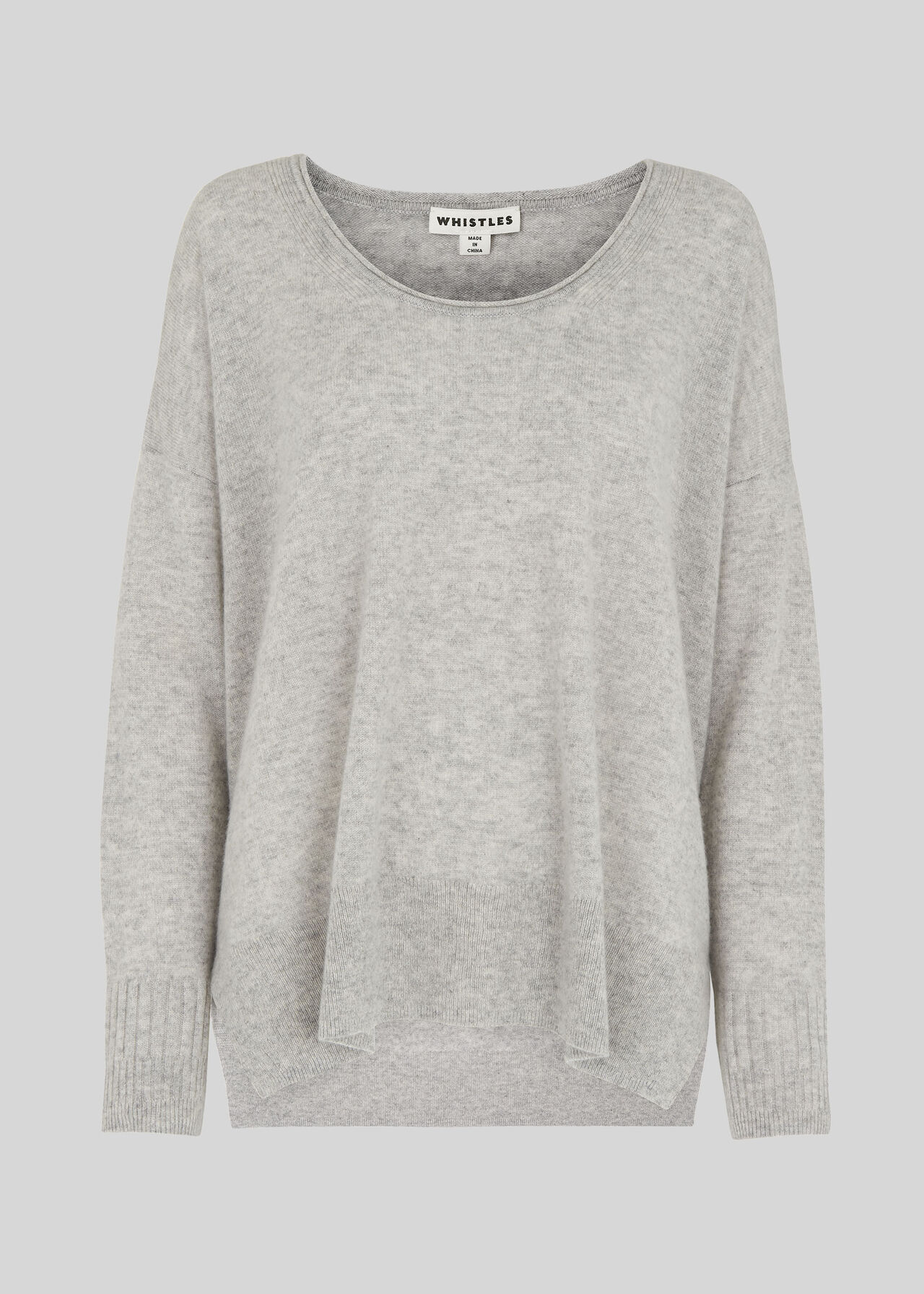 Cashmere Scoop Neck Sweater Pale Grey