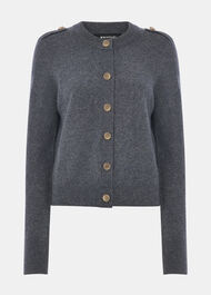 Military Crew Neck Cardigan