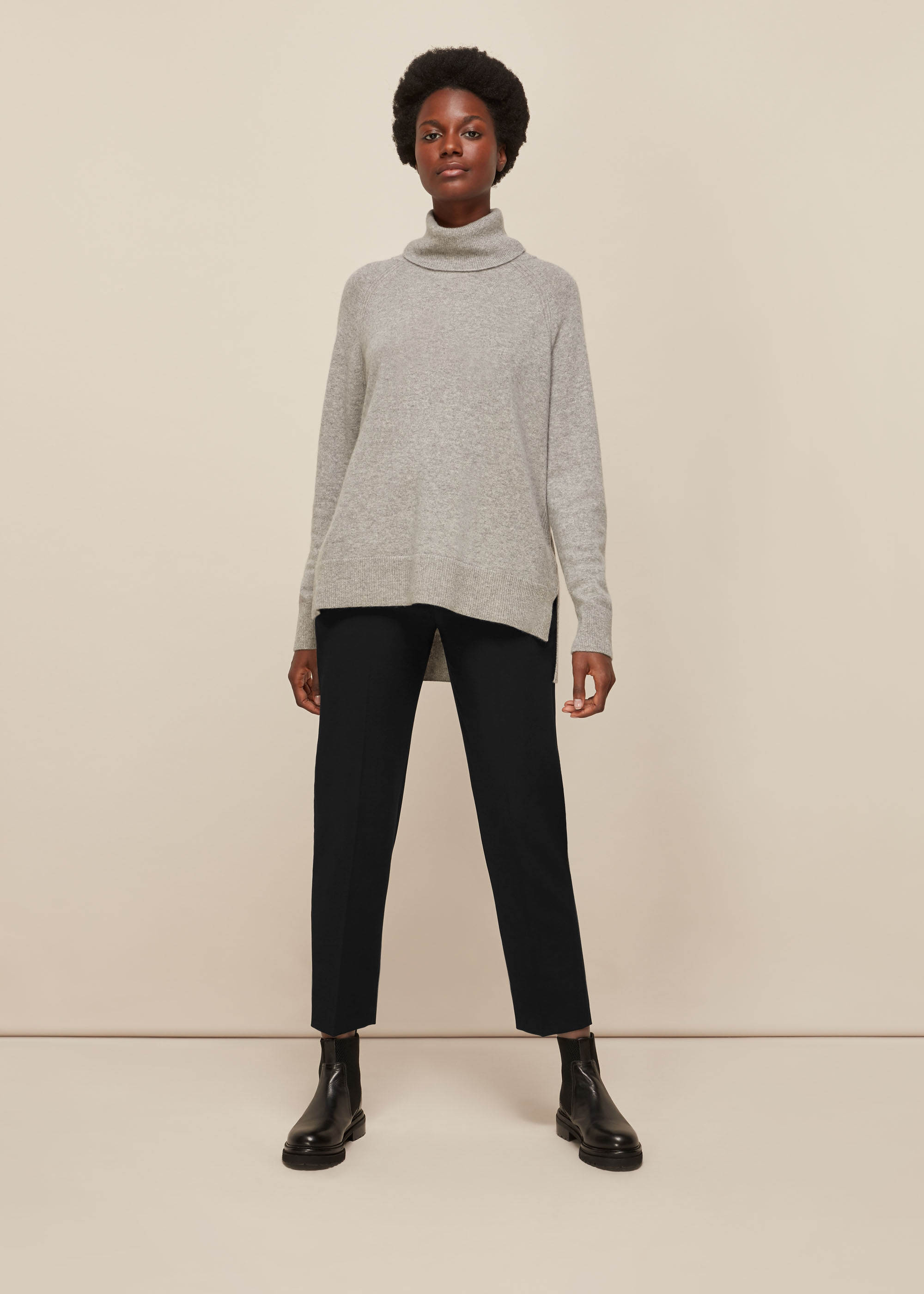 Black elasticated deals waist trousers