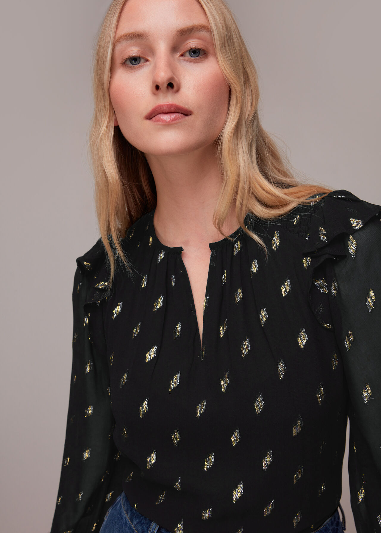 Metallic Dobby Top