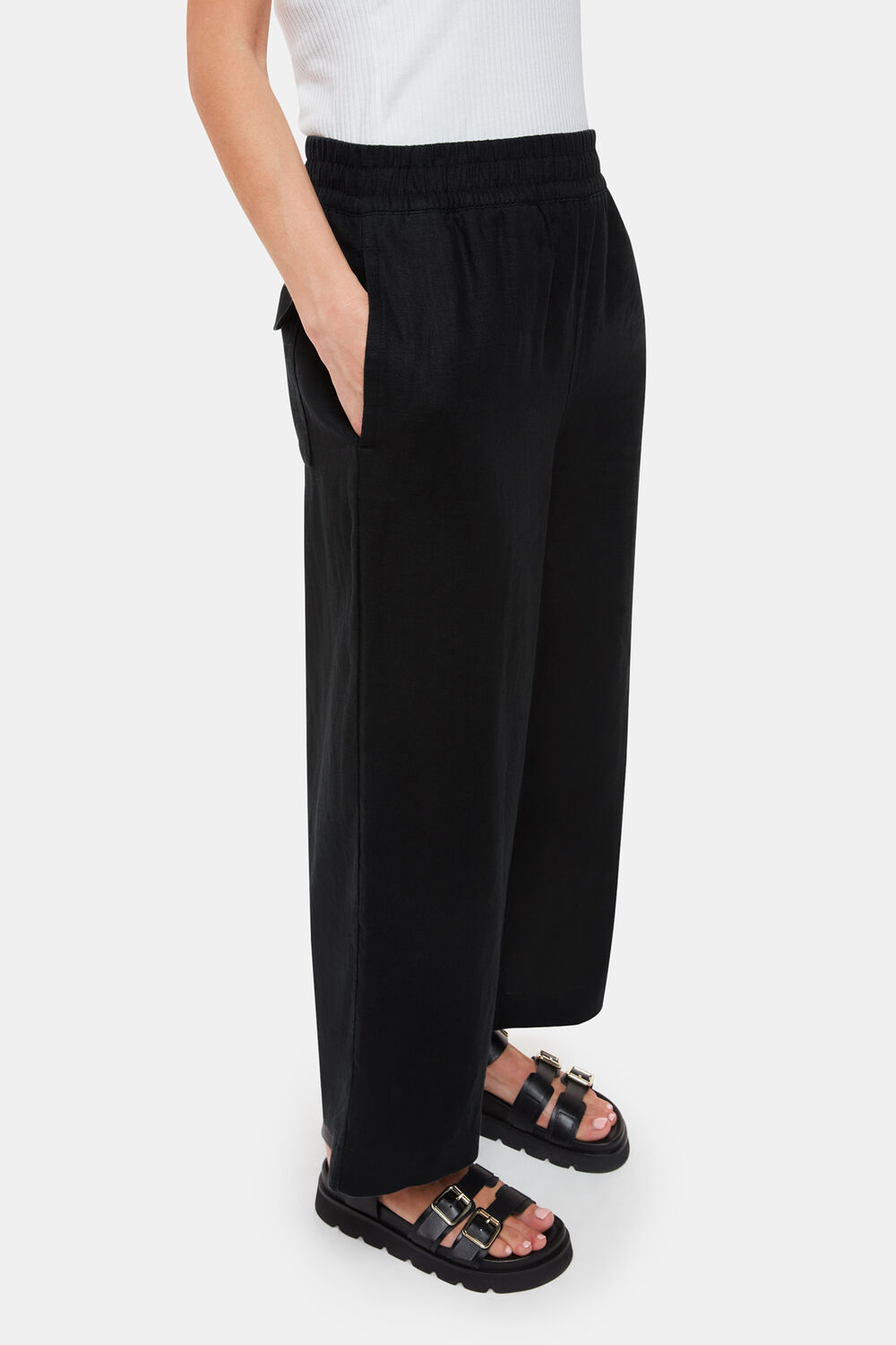Petite Linen Pocket Trouser