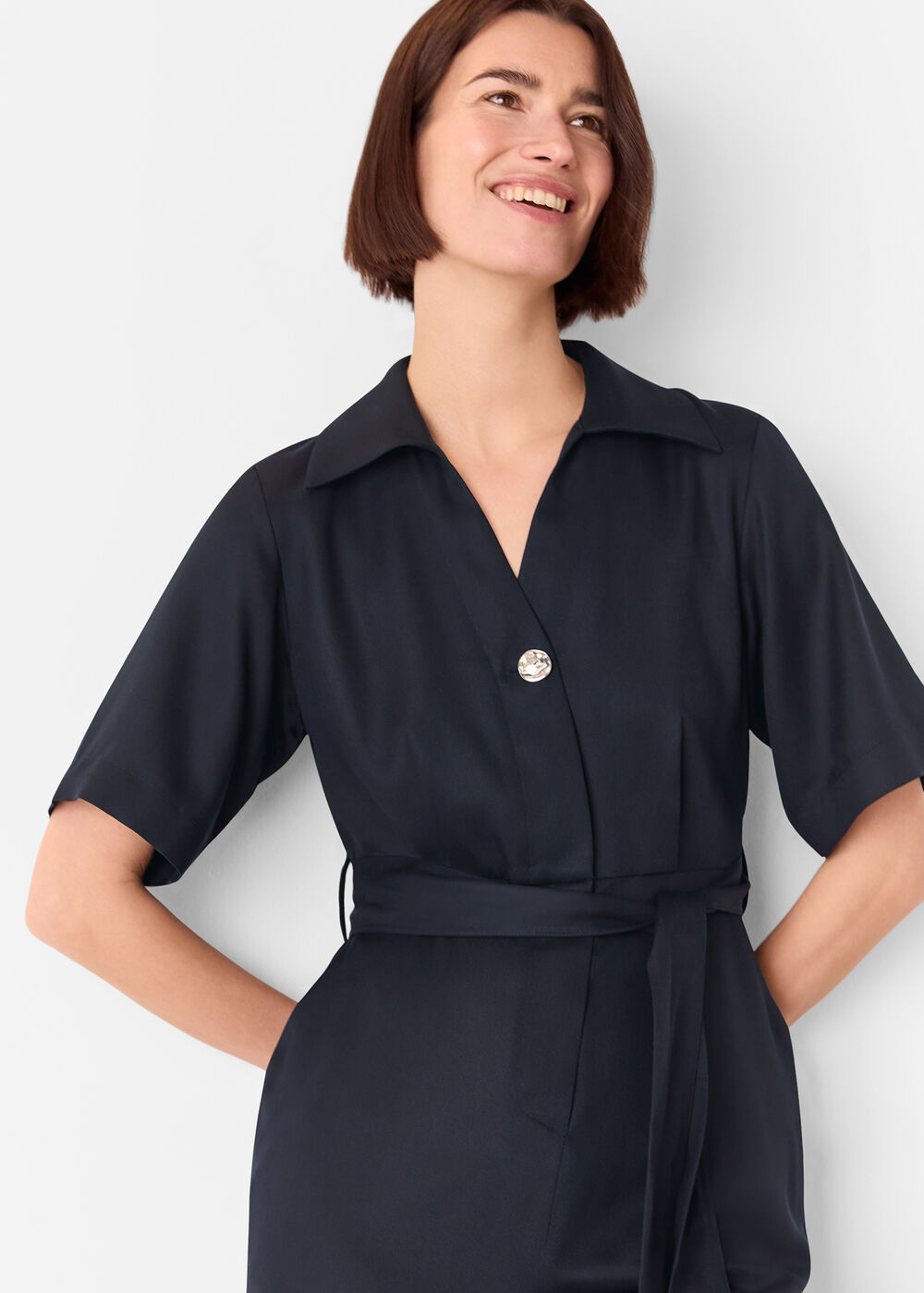 Button Front Jumpsuit