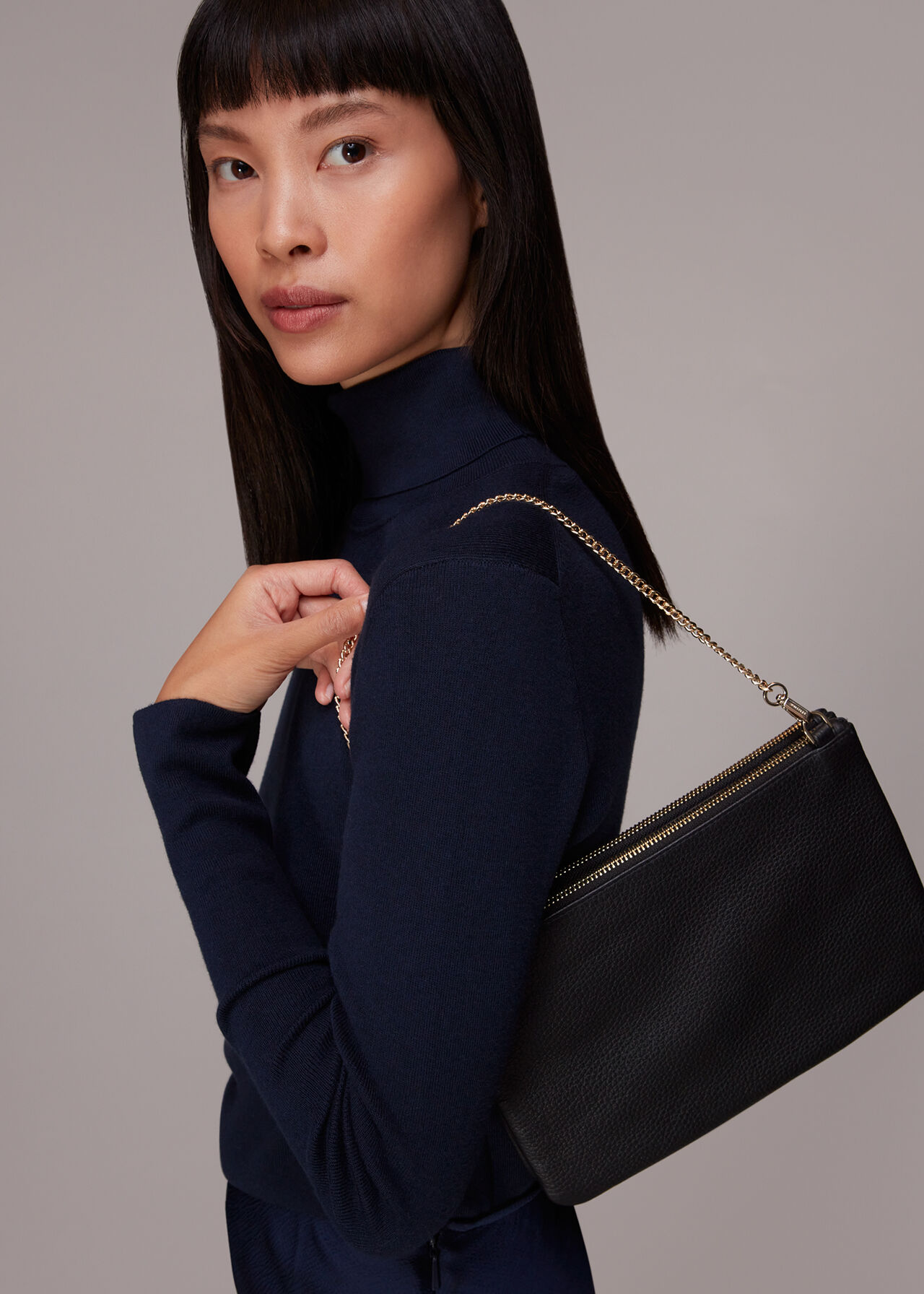 Black Coleta Double Pouch Bag | WHISTLES