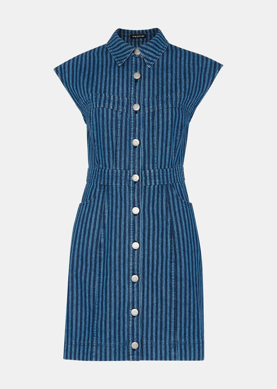 Denim Bodice Stripe Dress