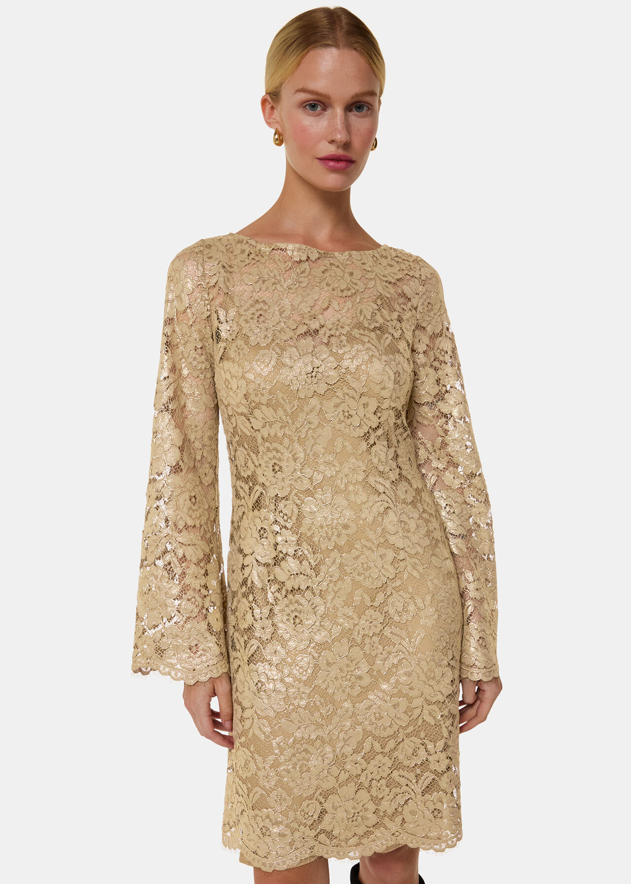 Metallic Lace Mini Dress
