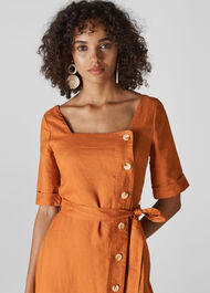 Ambika Linen Dress Rust