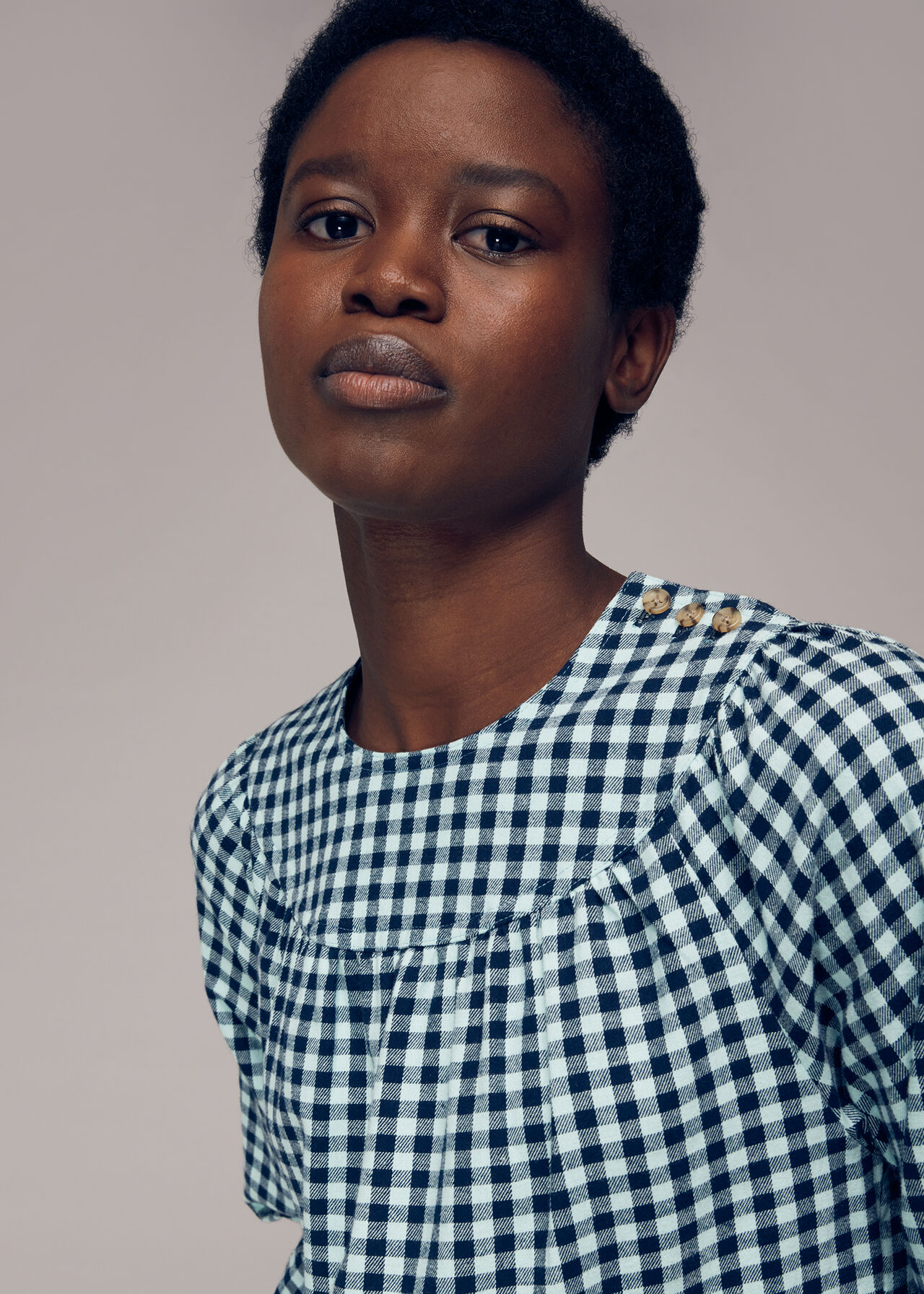 Multicolour Gingham Tiered Trapeze Dress Whistles Whistles