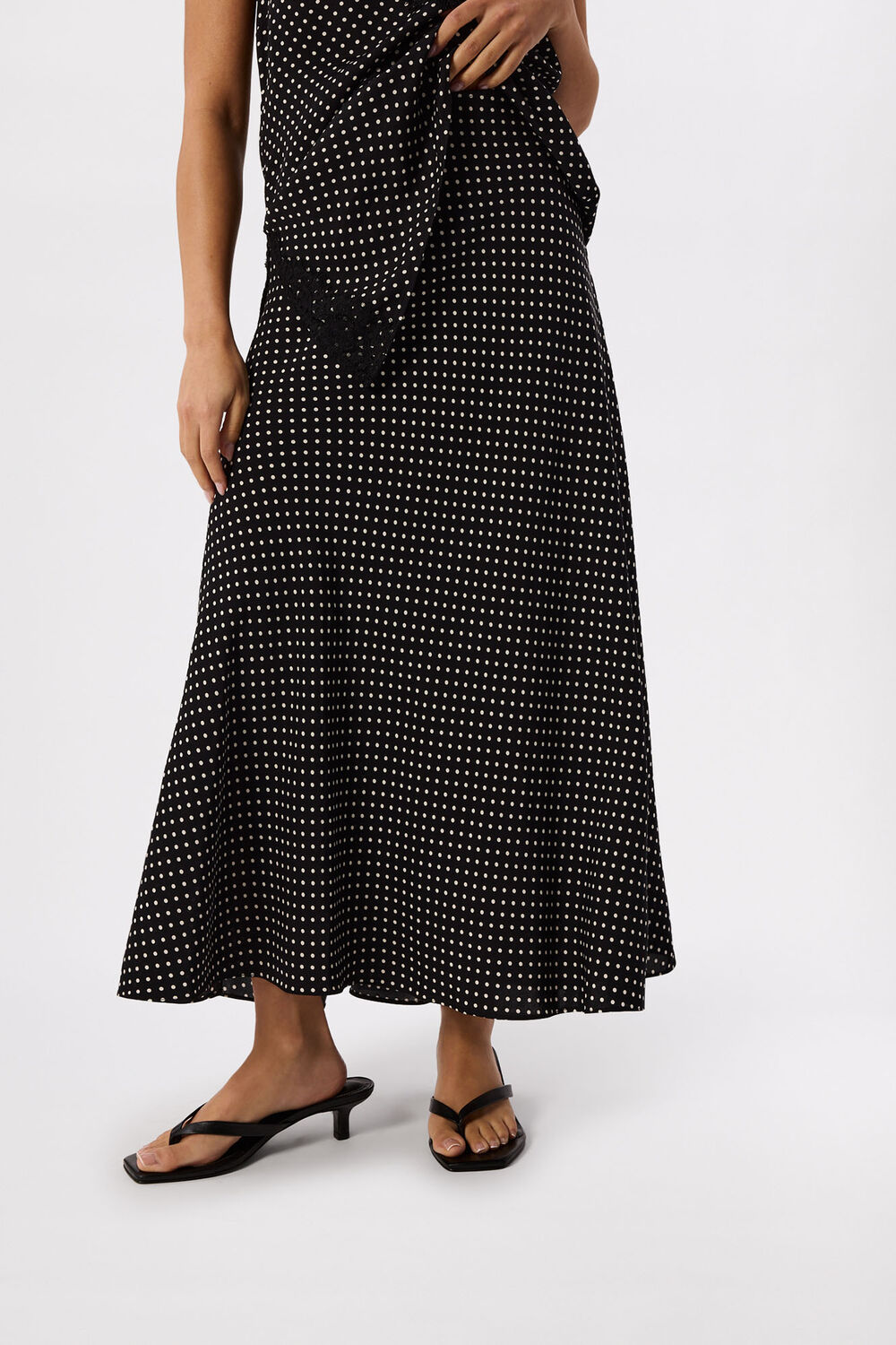 Petite Mini Spot Fit and Flare Skirt