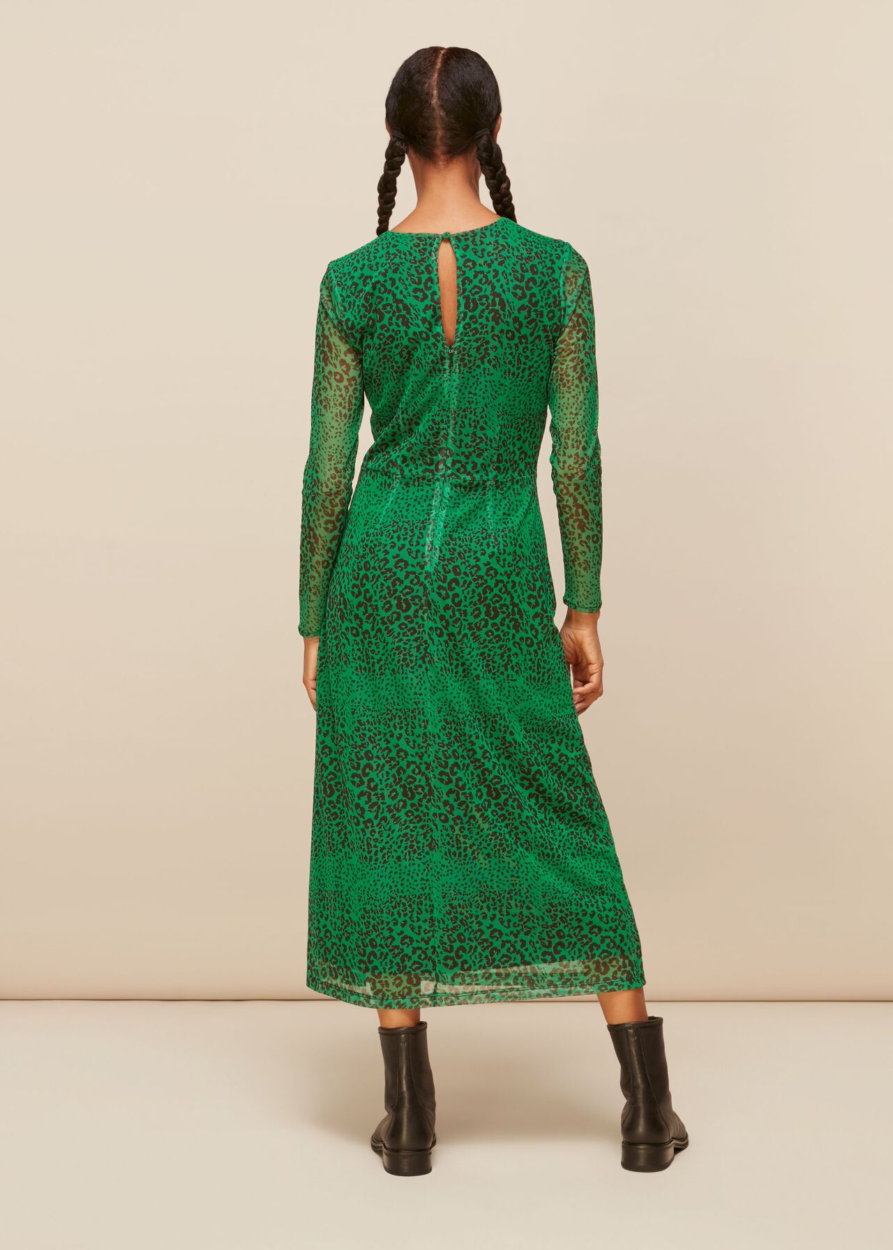 Speckled Animal Mesh Dress
