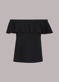 Frill Neck Bardot Top