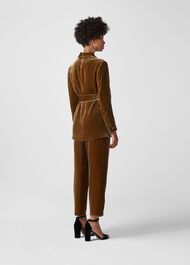 Fringe Detail Velvet Jacket Gold