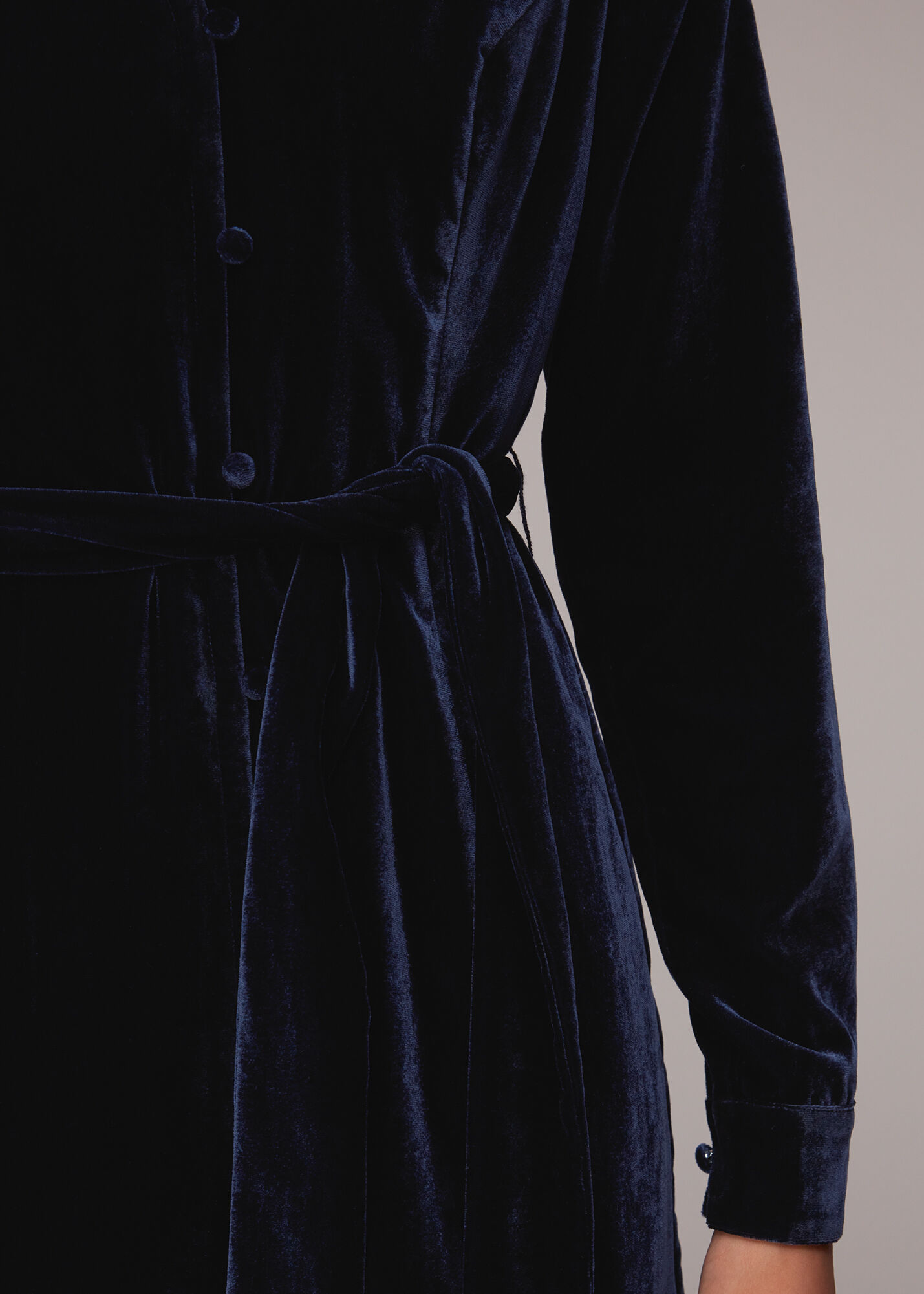 Whistles blue velvet dress on sale