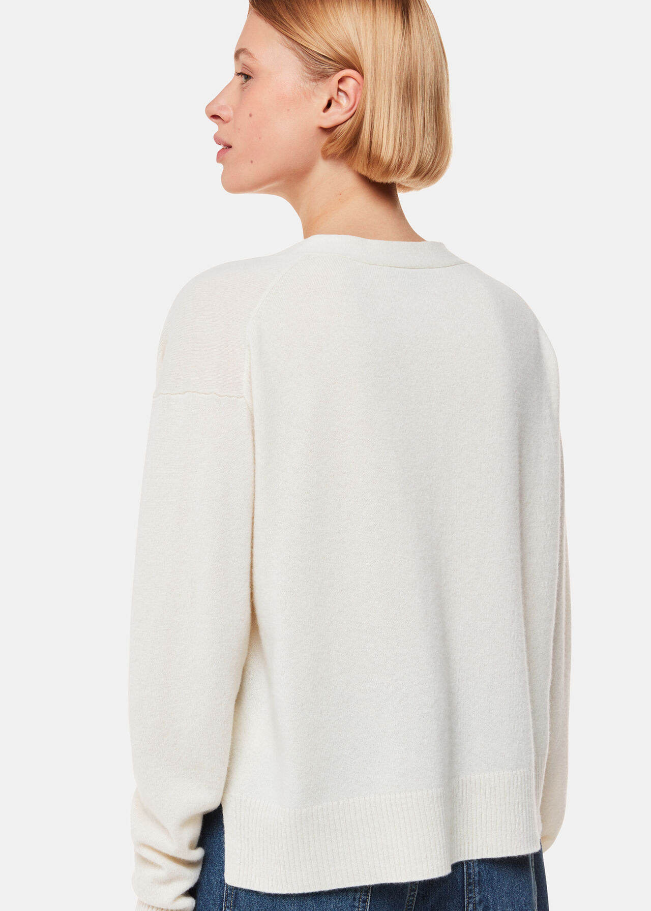 Ivory Cashmere Cardigan WHISTLES Whistles