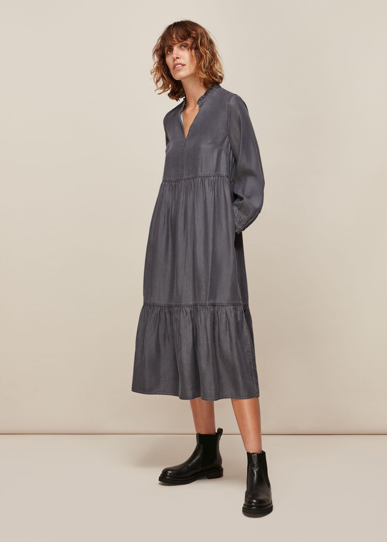 Denim Trapeze Dress