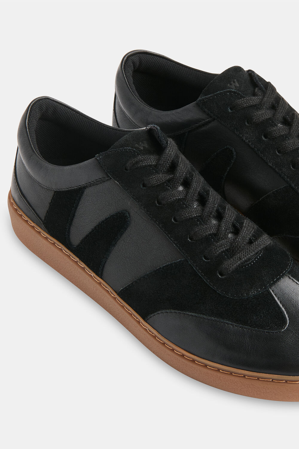 Black Suede Leather Mix Trainer