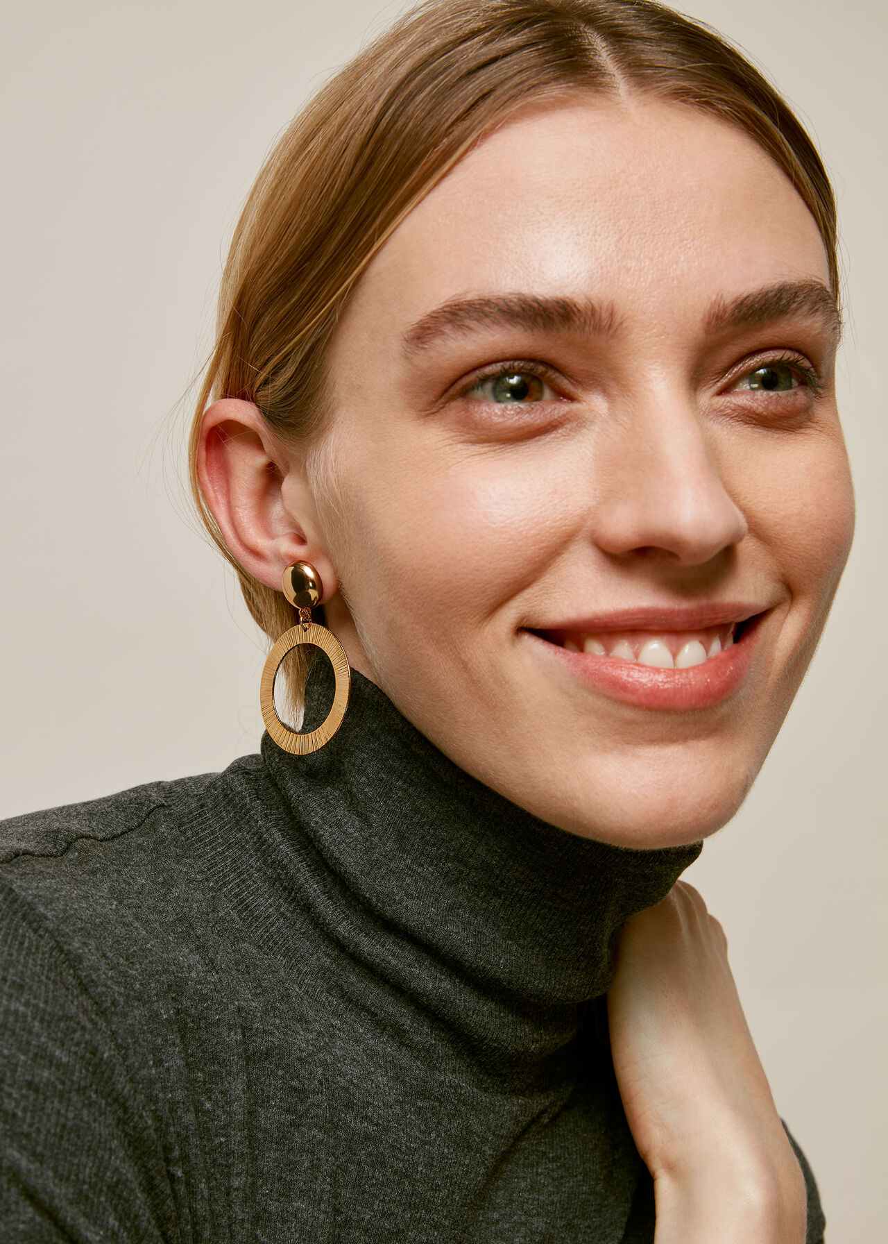 Engraved Circle Earring Gold/Multi