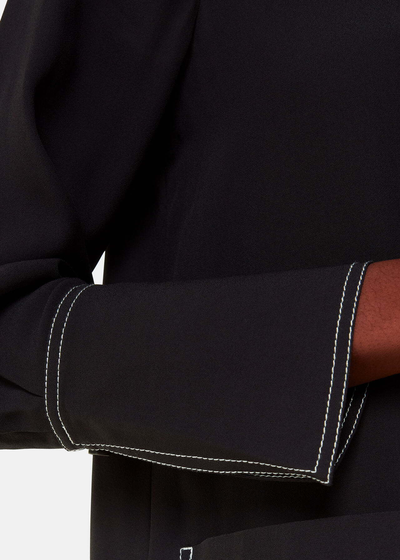 Topstitch Detail Shirt Dress