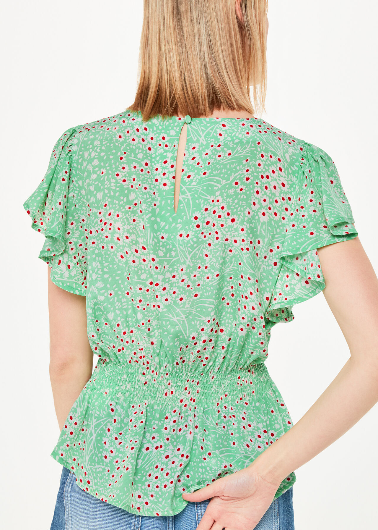 Daisy Meadow Frill Sleeve Top