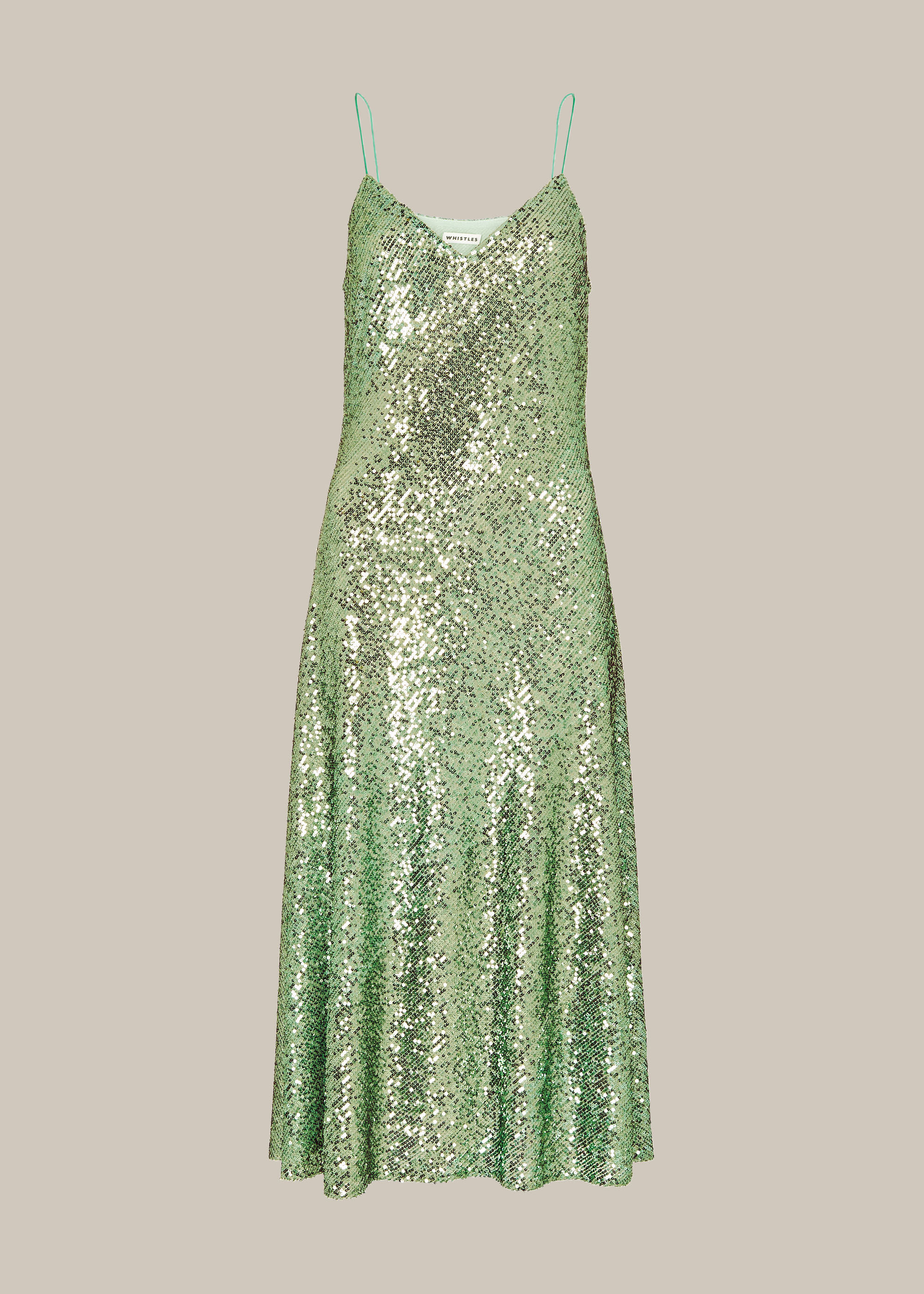 Green Dagma Sequin Slip Dress