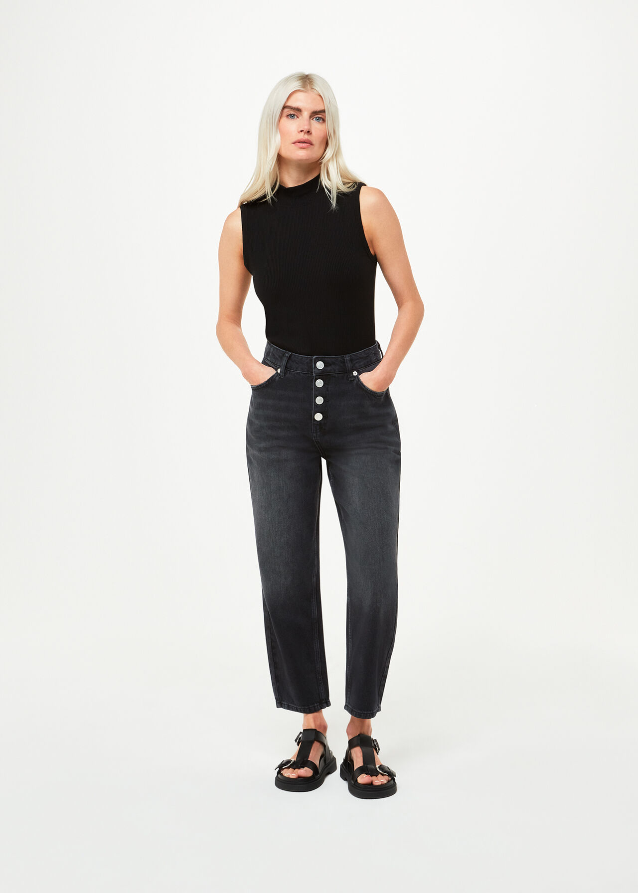 Petite Authentic Hollie Button Jean