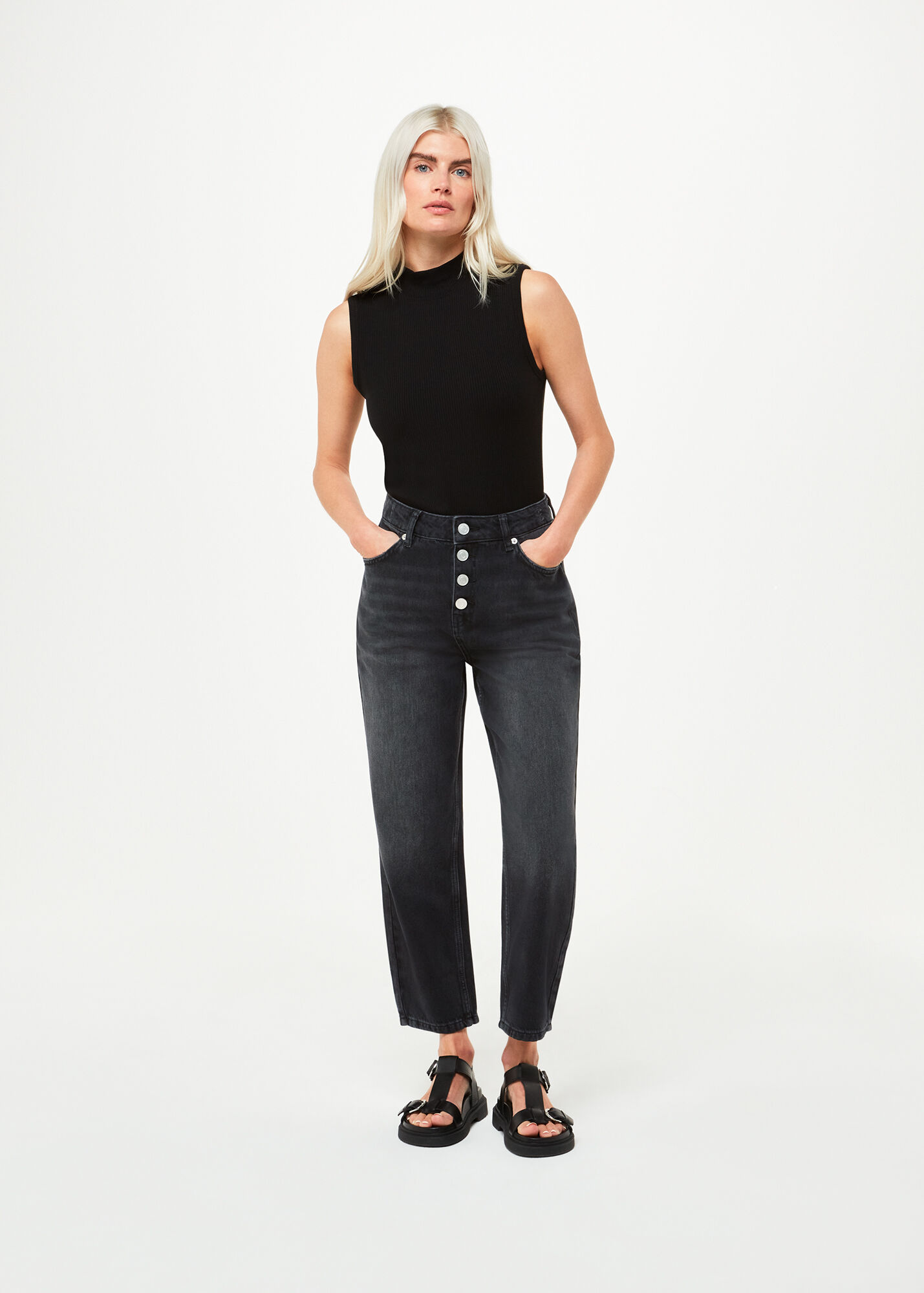 Black Authentic Hollie Button Jean WHISTLES
