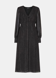 Metallic Stripe Midi Dress