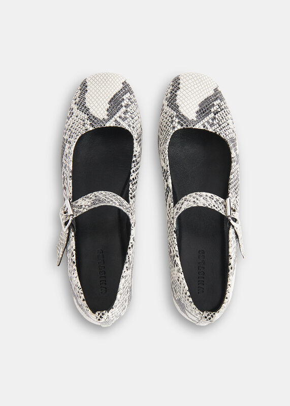 Black Elba Snake Ballet Pump