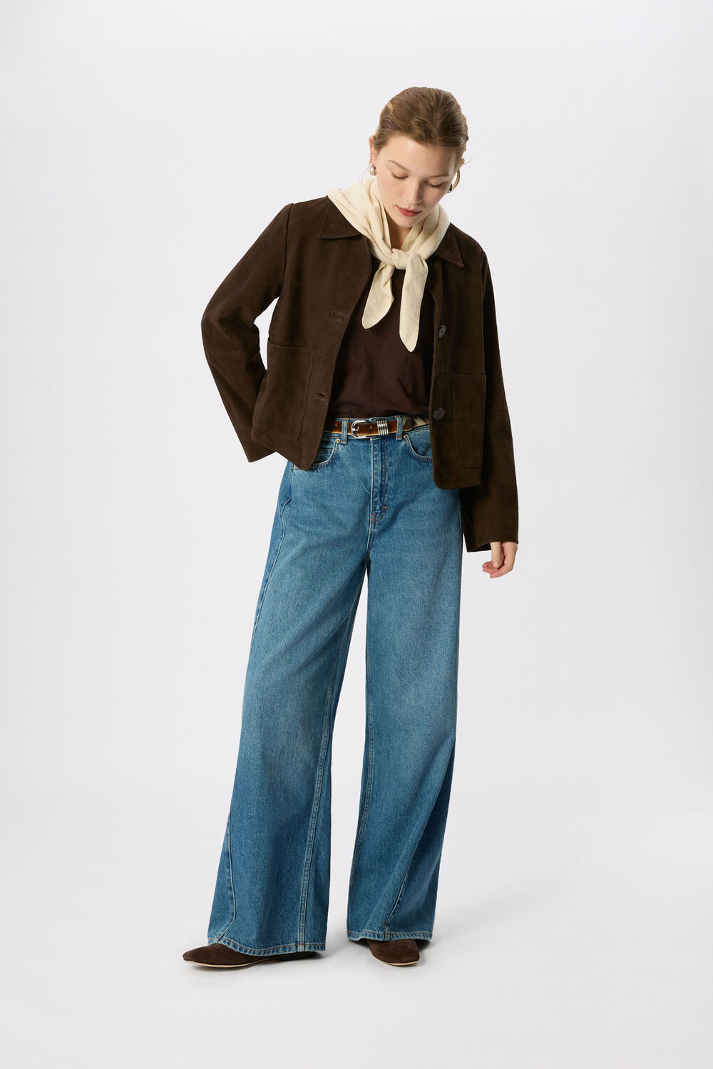 Chocolate Willa V-Neck Cap Sleeve Tee