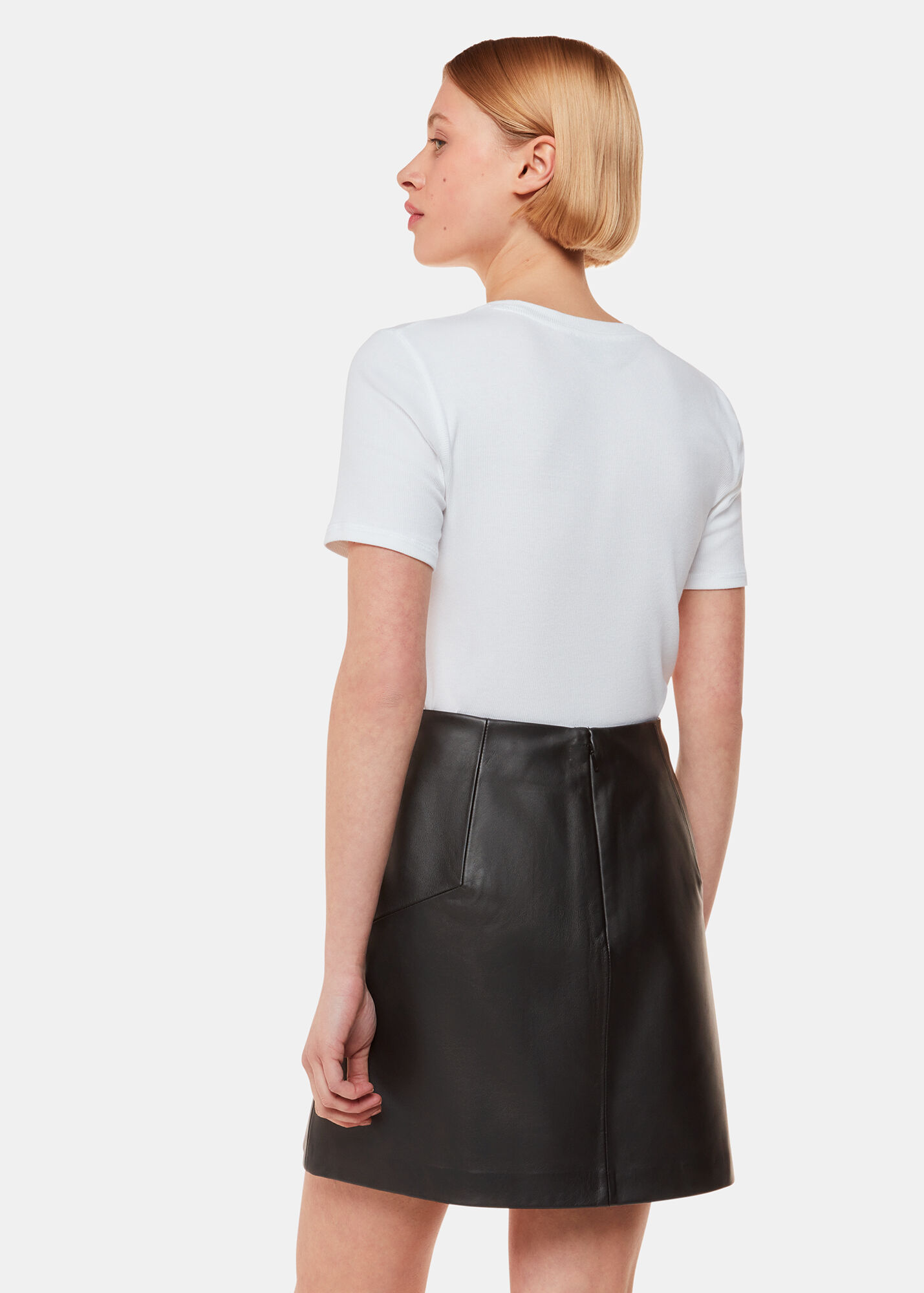 Black Leather A Line Skirt WHISTLES Whistles