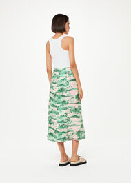 Waving Palms Button Skirt