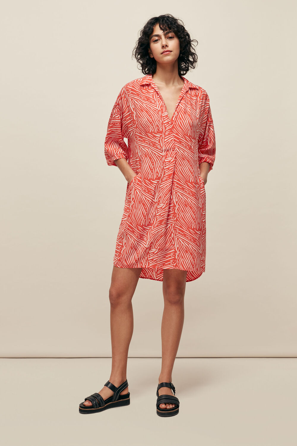 Tiger Palm Print Lola Dress Multicolour