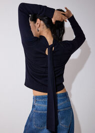 Tie Neck Detail Knit