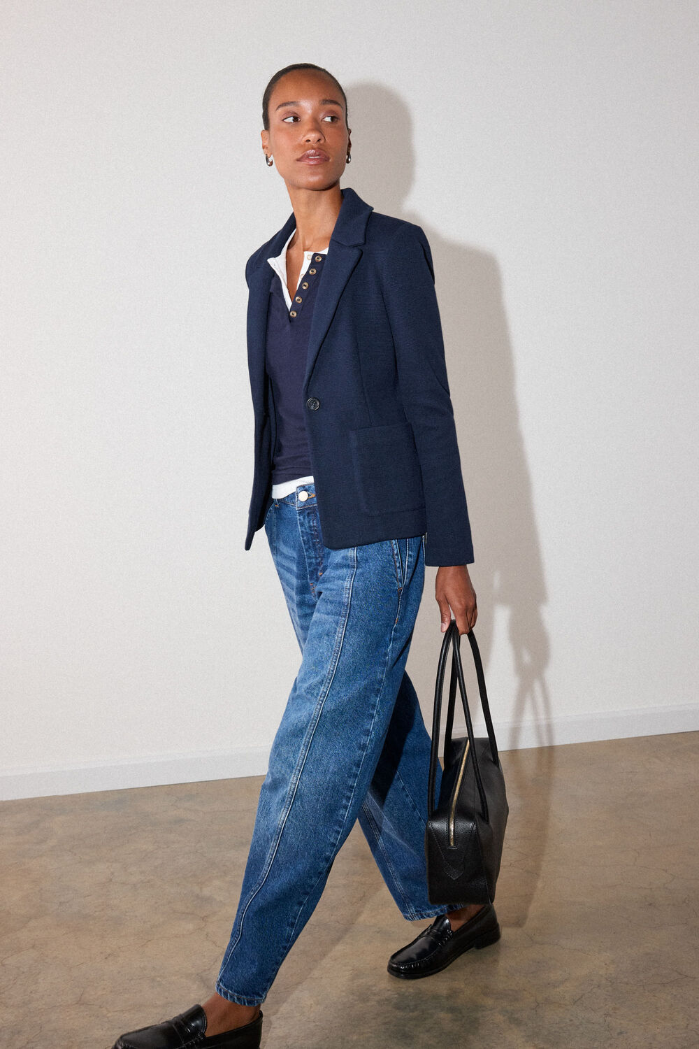 Navy Jersey Jacket