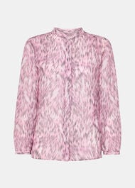 Leopard Pleat Detail Shirt