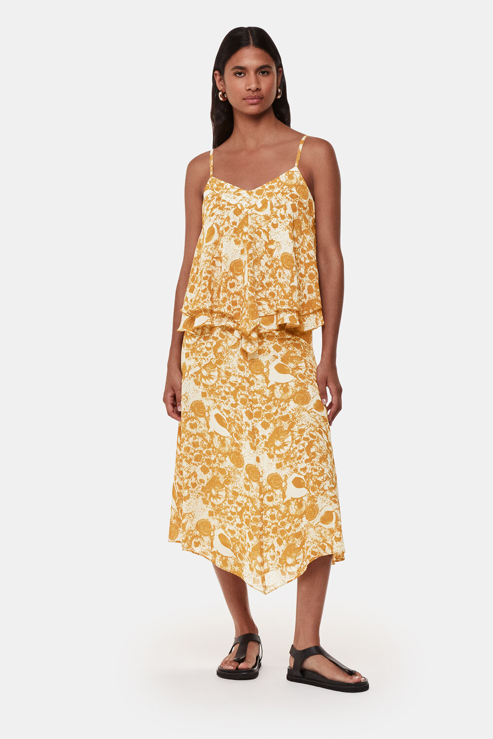 Yellow Seashore Print Cami Top