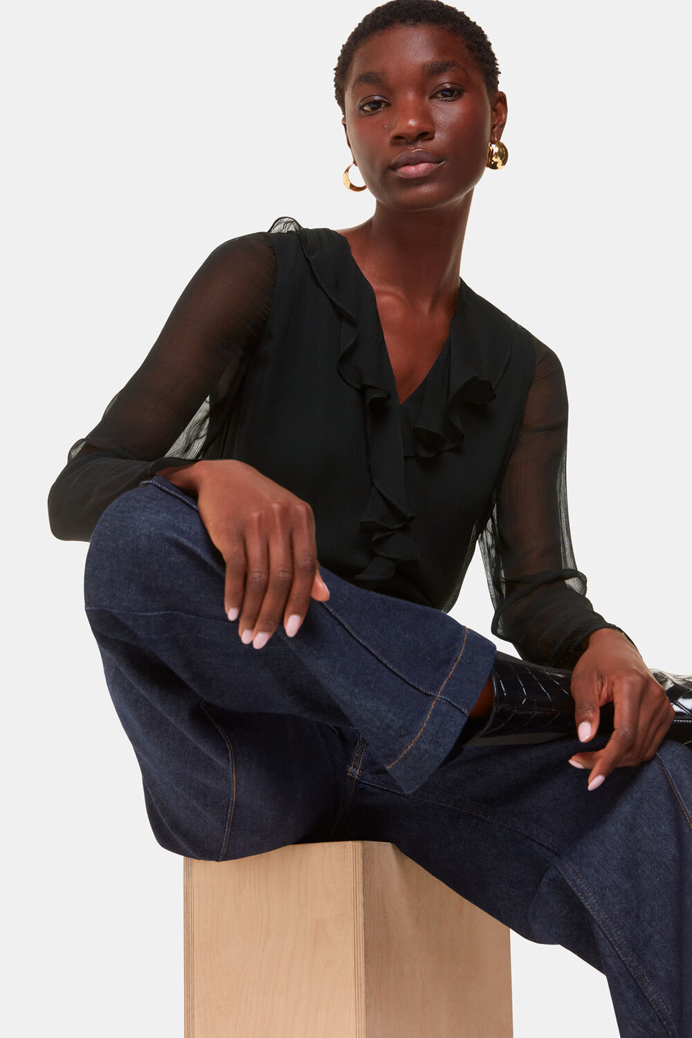 Ruffle Collar Detail Blouse