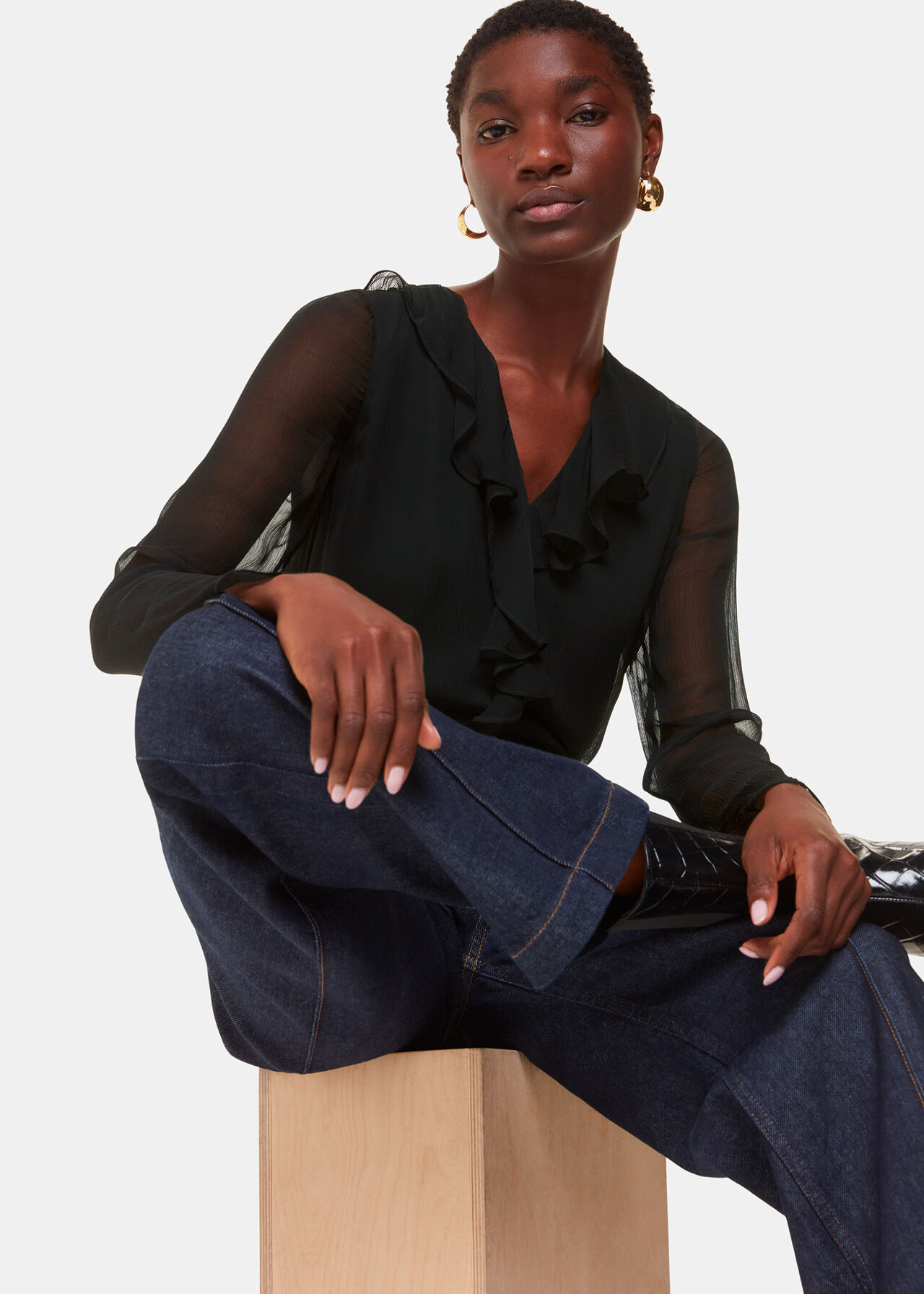 Ruffle Collar Detail Blouse