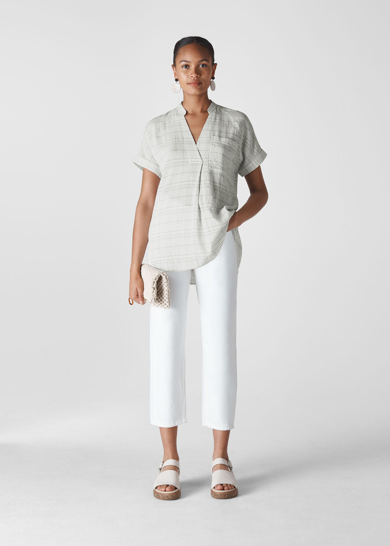 Lavina Check Pocket Shirt White/Multi