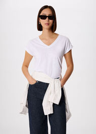 Willa V-Neck Cap Sleeve Tee