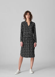 Courtney Geo Printed Dress Black and White