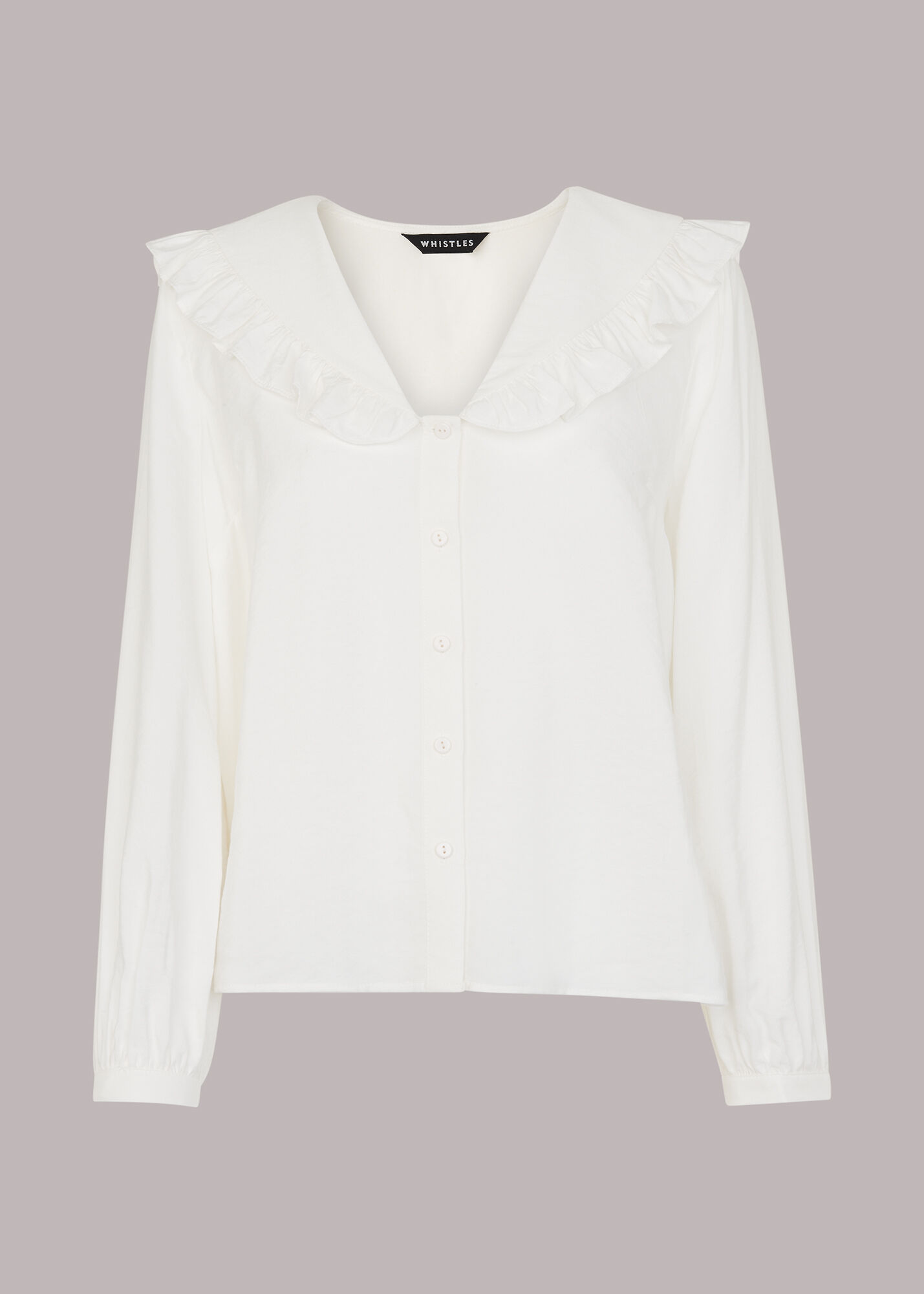 White Lenny Frill Detail Top | WHISTLES | Whistles UK |