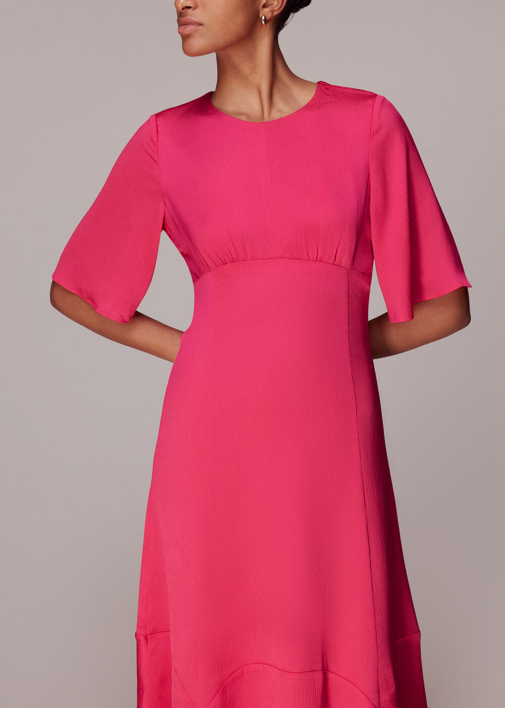 open lace back dress Pink Satin Cut Out Dress – ADONIS BOUTIQUE main image 1