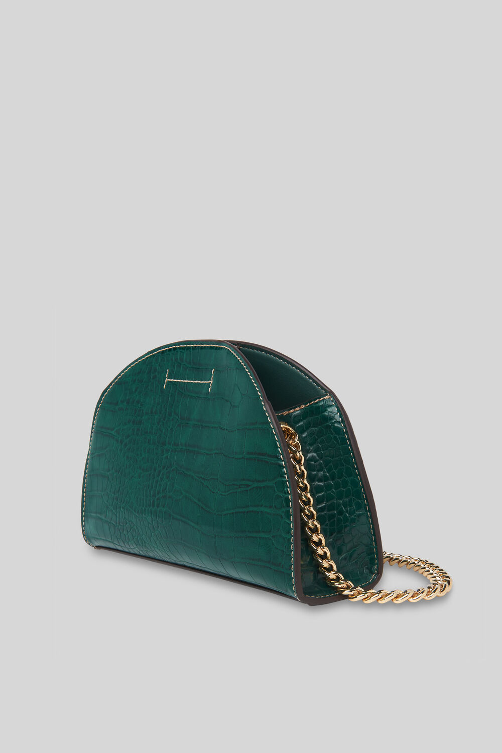 Miri Half Moon Croc Bag Dark Green
