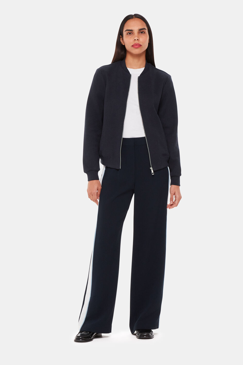 Navy Jersey Bomber Jacket